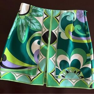 Zara Green/Black Moroccan Mini Skirt